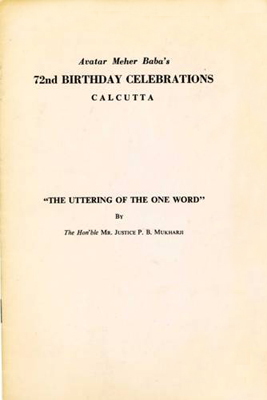 Avatar Meher Baba’s 72nd Birthday Celebrations Calcutta