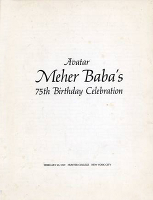 Avatar Meher Baba’s 75th  Birthday Celebration