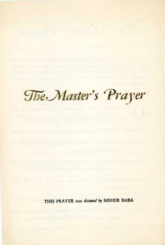 The Master’s Prayer